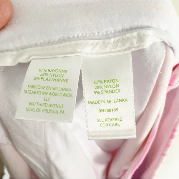 Lilly Pulitzer Jayne Knit Shorts Pelican Pink Sea Cups Print 7” Inseam Size 14 - Picture 10 of 11